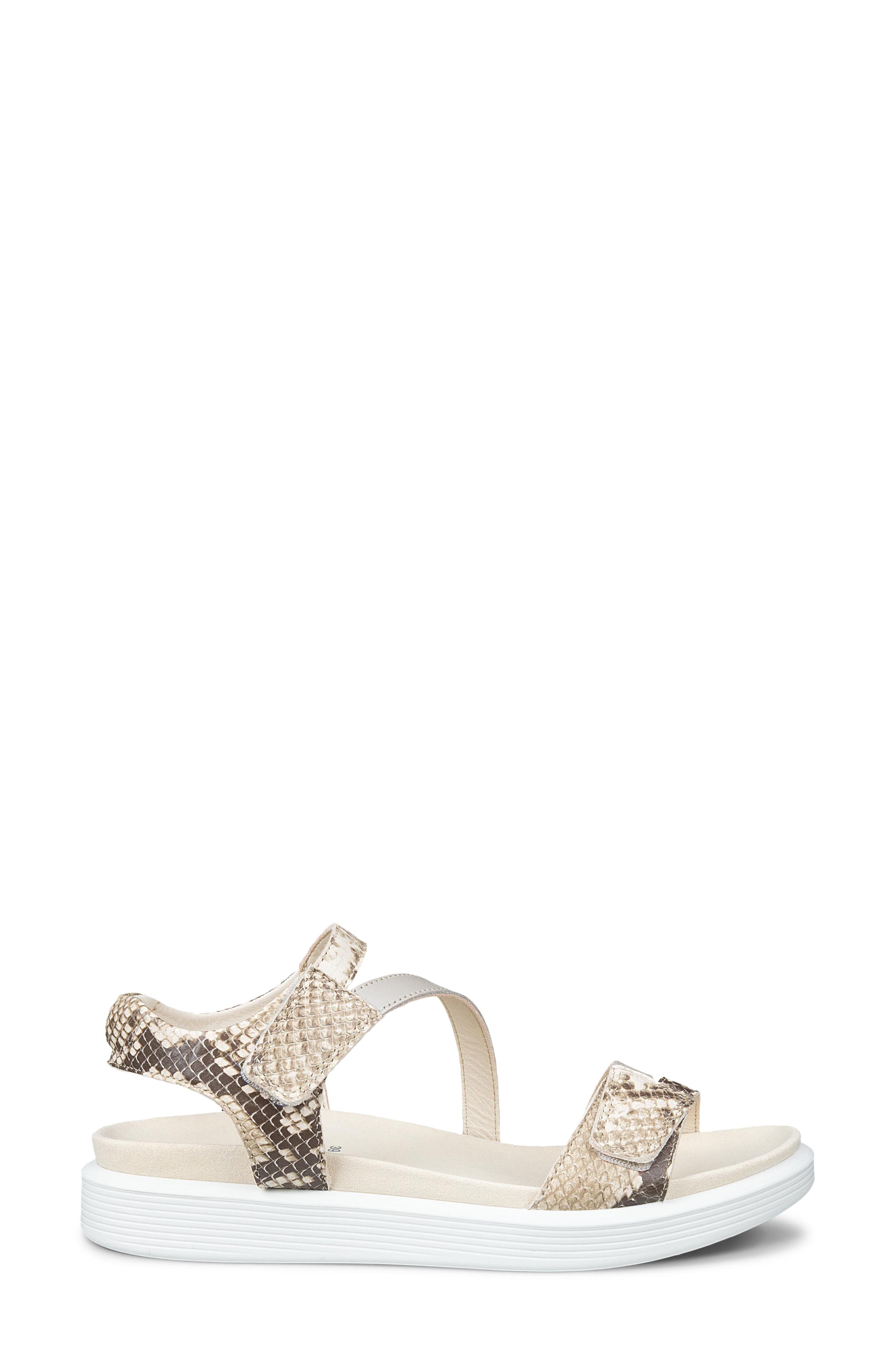 Soft Three Strap Sandal, Alternate, color, PURE CASHMERE METALLIC
