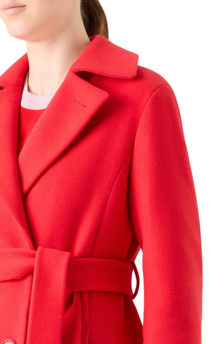 Akris punto Virgin Wool Blend Coat, Alternate, color, Bright Red