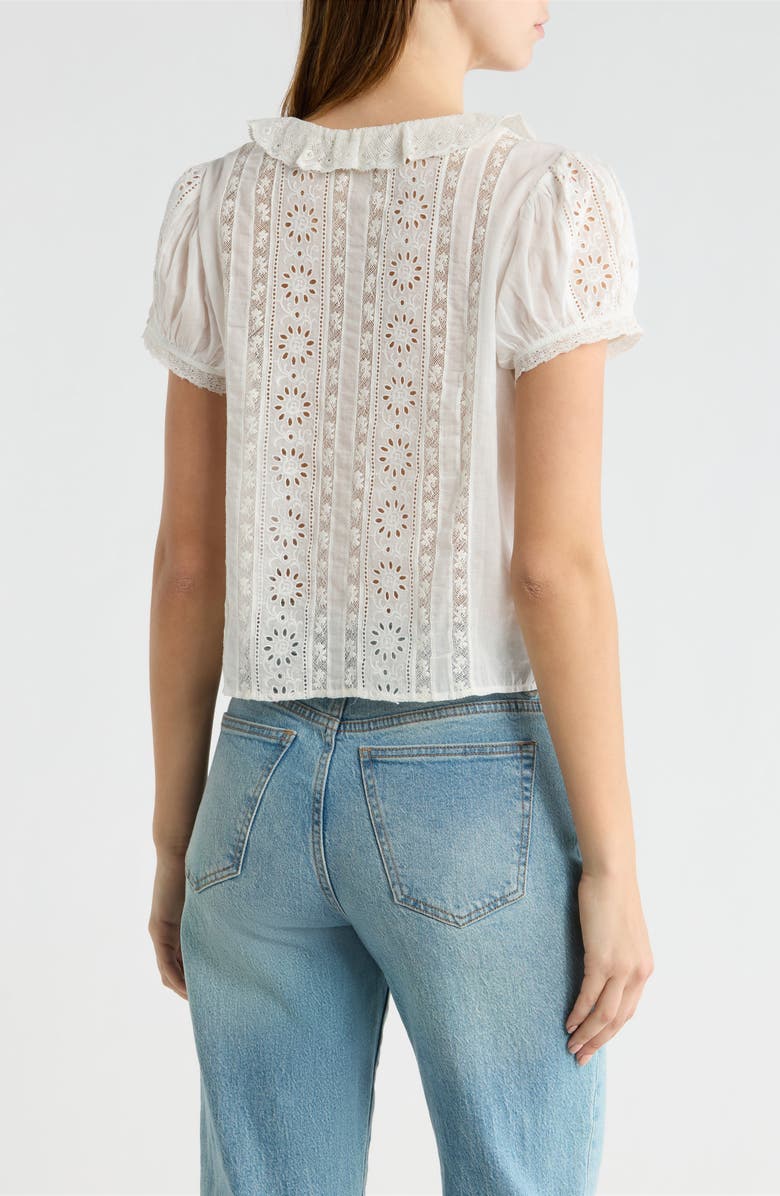 DÔEN Clairette Eyelet Organic Cotton Voile Top, Alternate, color, Salt