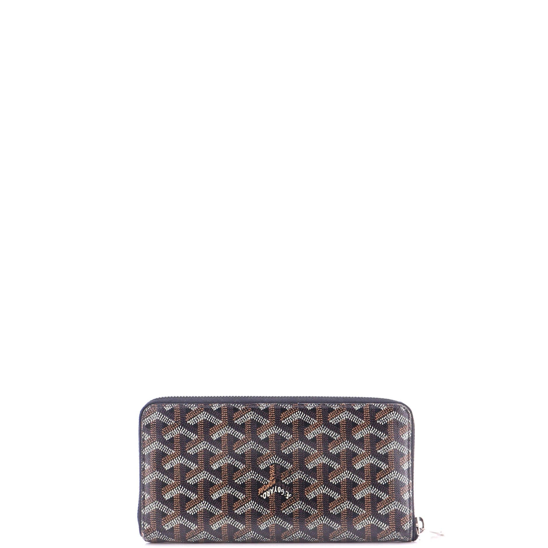 Matignon Zip Wallet Coated Canvas with Leather, Alternate, color, Black