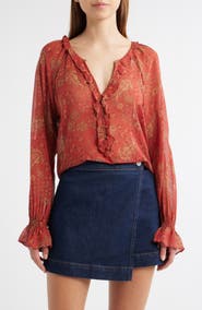 PAIGE Alison Tie Neck Silk Top
