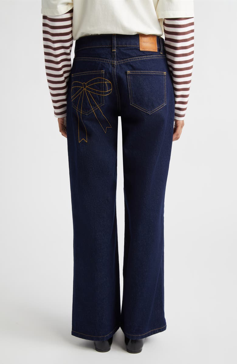 Sandy Liang Taro Bootcut Jeans, Alternate, color, Indigo