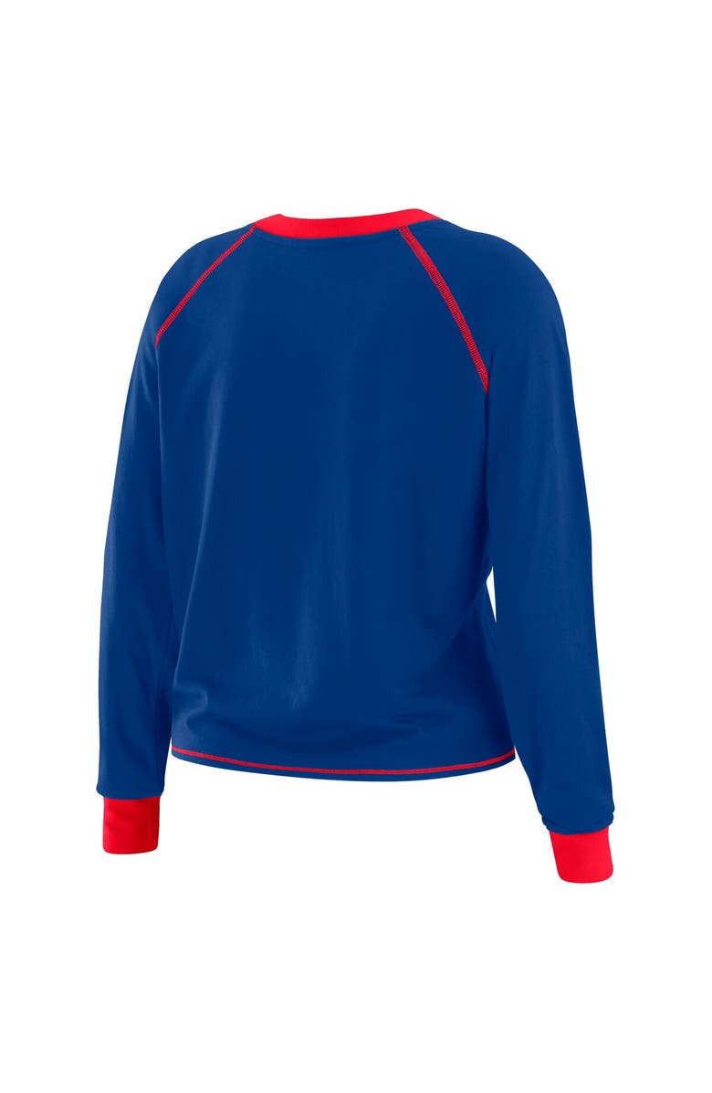 WEAR by Erin Andrews Women's WEAR by Erin Andrews Royal/Red Buffalo Bills Tie-Front Long Sleeve Top, Alternate, color, Royal