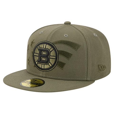 Men
s New Era  Olive Boston Bruins Military Appreciation Flag 59FIFTY Fitted Hat