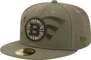 New Era Men's New Era  Olive Boston Bruins Military Appreciation Flag 59FIFTY Fitted Hat