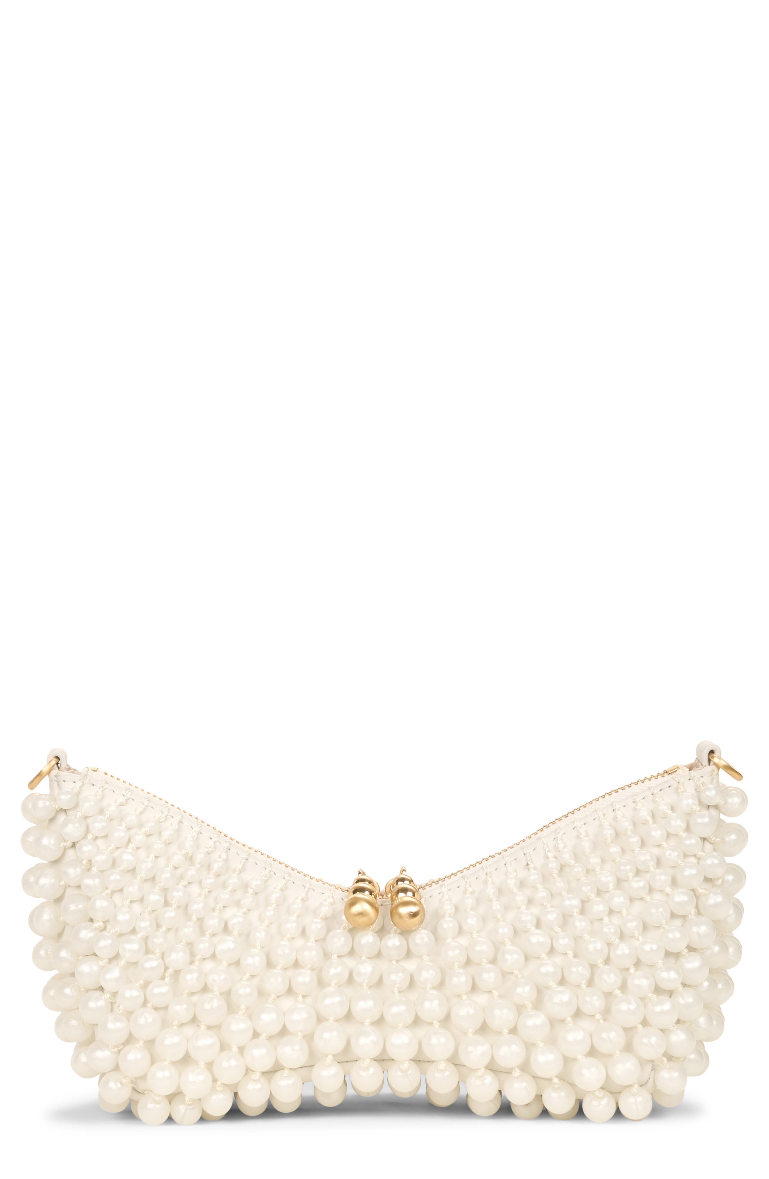 Mercier Beaded Clutch, Main, color, IVORY