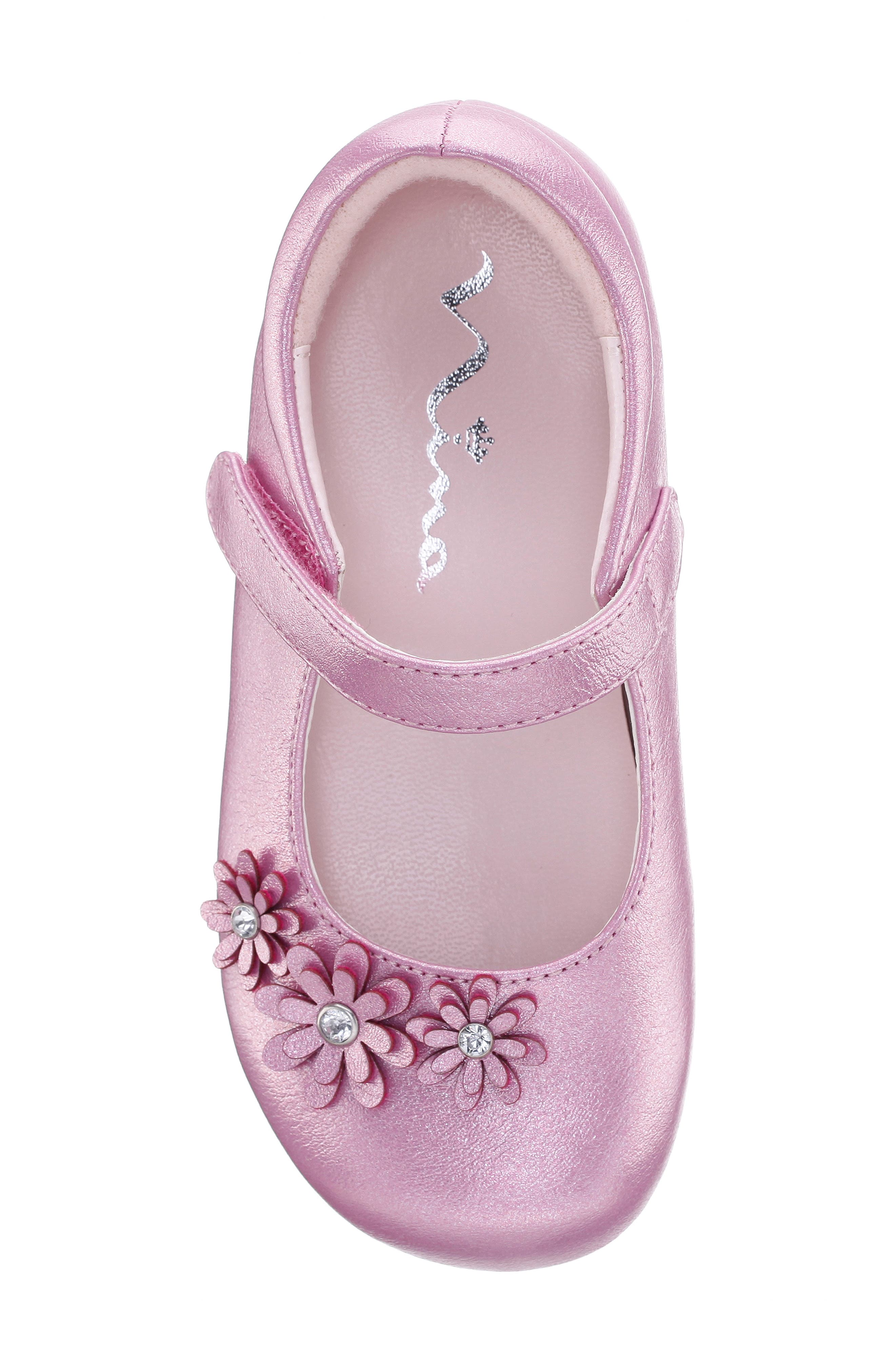 Nina Kids' Daisy Mary Jane Flat, Alternate, color, Light Pink Shimmer
