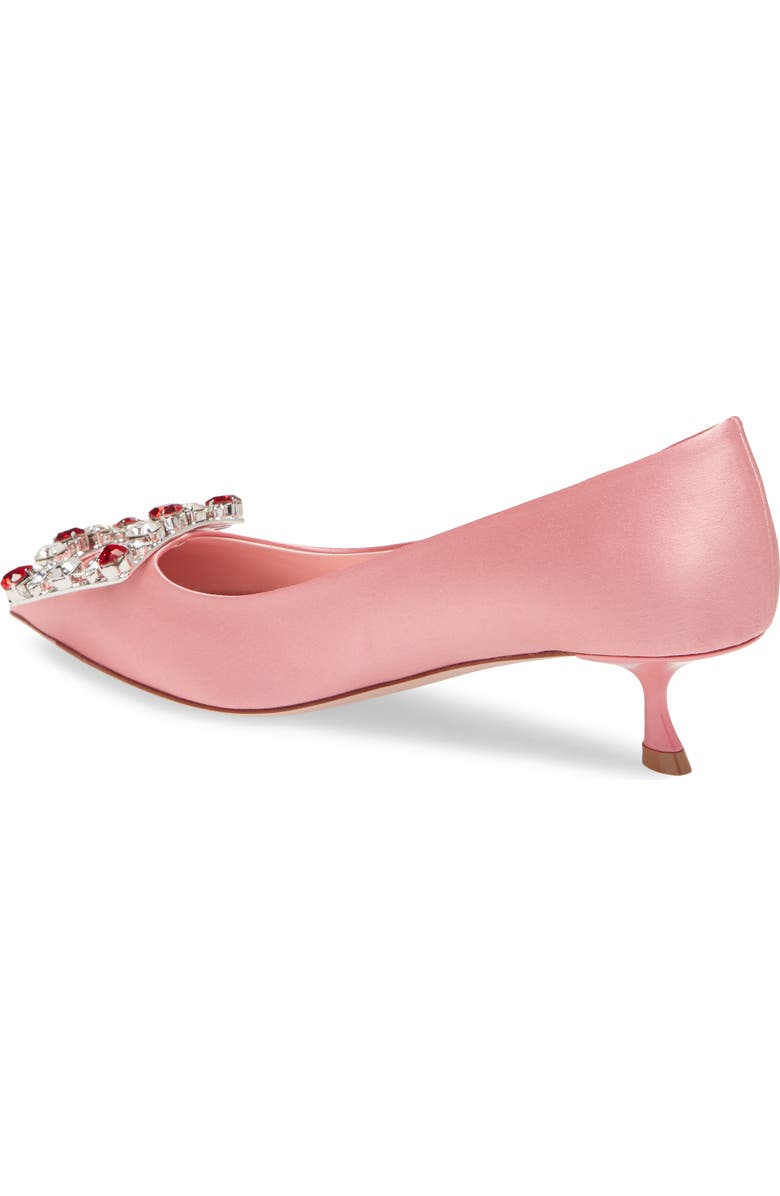 Roger Vivier Brochamour Crystal Heart Buckle Pointed Toe Pump, Alternate, color,