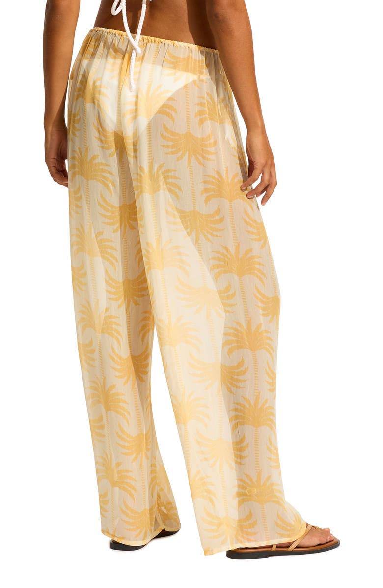 Seafolly Wide Leg Cover-Up Drawstring Pants, Alternate, color,