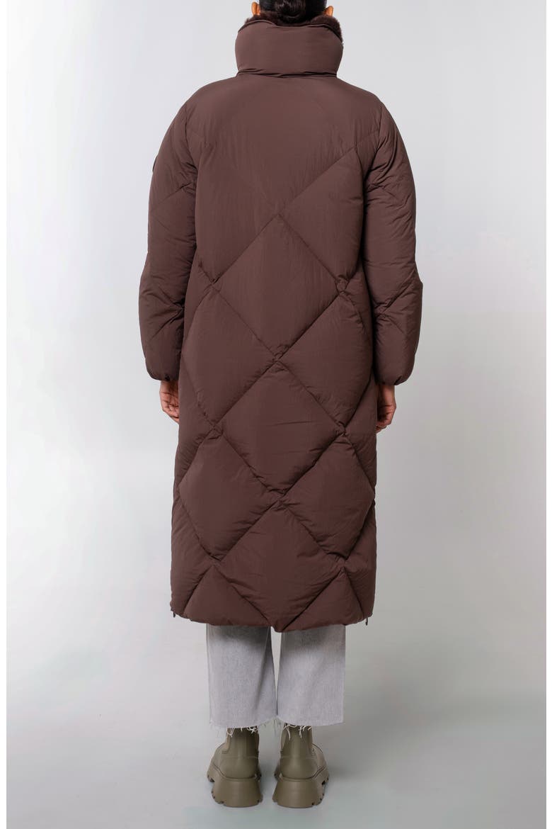 Dida Faux Fur Trim Water Repellent Down Puffer Coat, Alternate, color, DARK COFFEE
