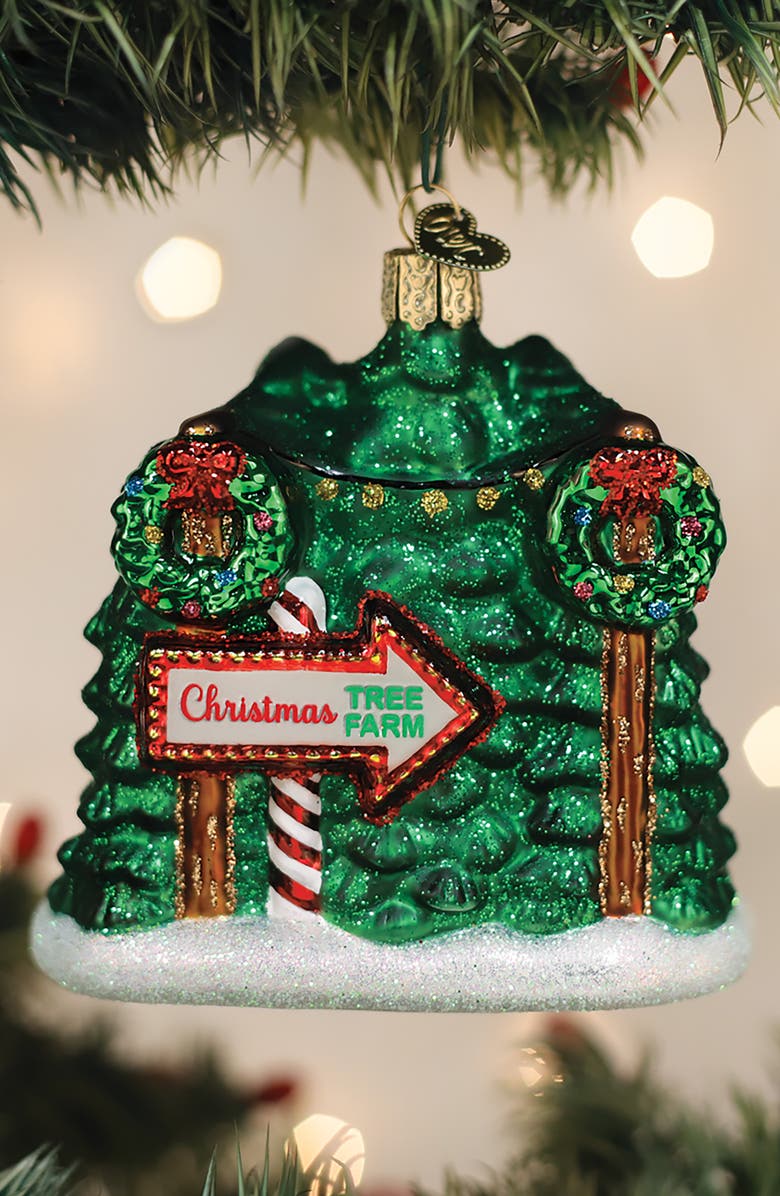 Old World Christmas Christmas Tree Farm Glass Ornament, Alternate, color, Green/Red