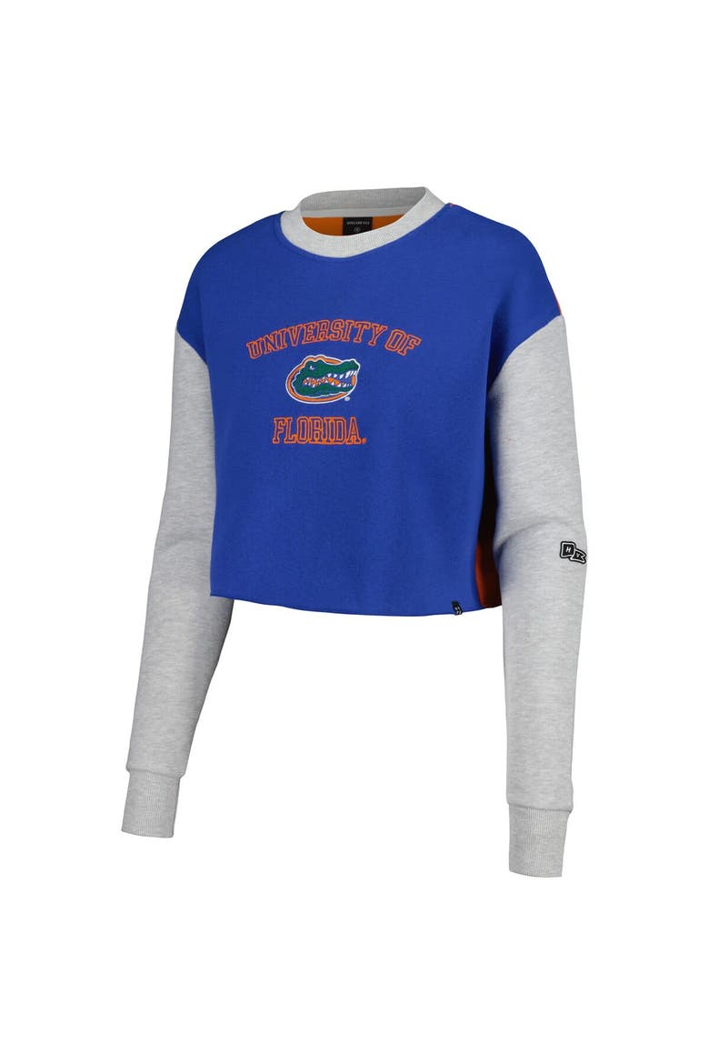 Women's Hype and Vice Royal Florida Gators Colorblock Rookie Crew Pullover Sweatshirt, Alternate, color, Royal