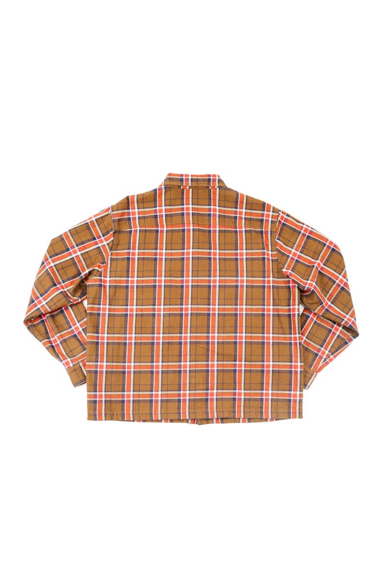ARIKO Bucky Flannel Over Shirt, Alternate, color, Brown / Orange