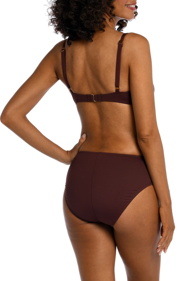 La Blanca Island Goddess Wrap Bikini Top, Alternate, color, Java