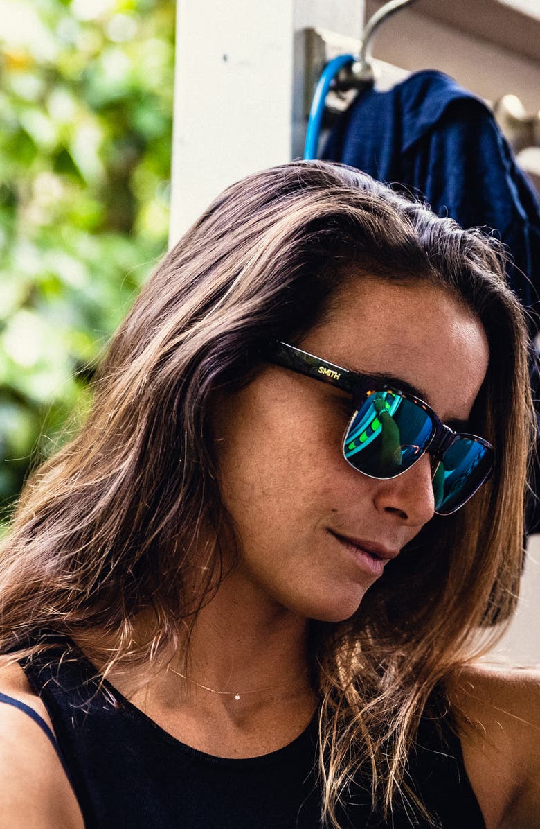 Smith Lowdown 56mm ChromaPop Polarized Browline Sunglasses, Alternate, color, Tortoise / Opal Mirror