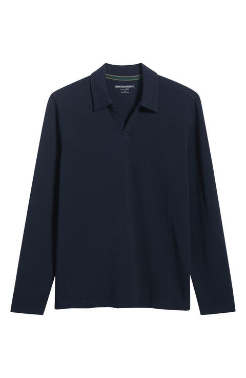 Sedona Textured Long Sleeve Johnny Collar Polo