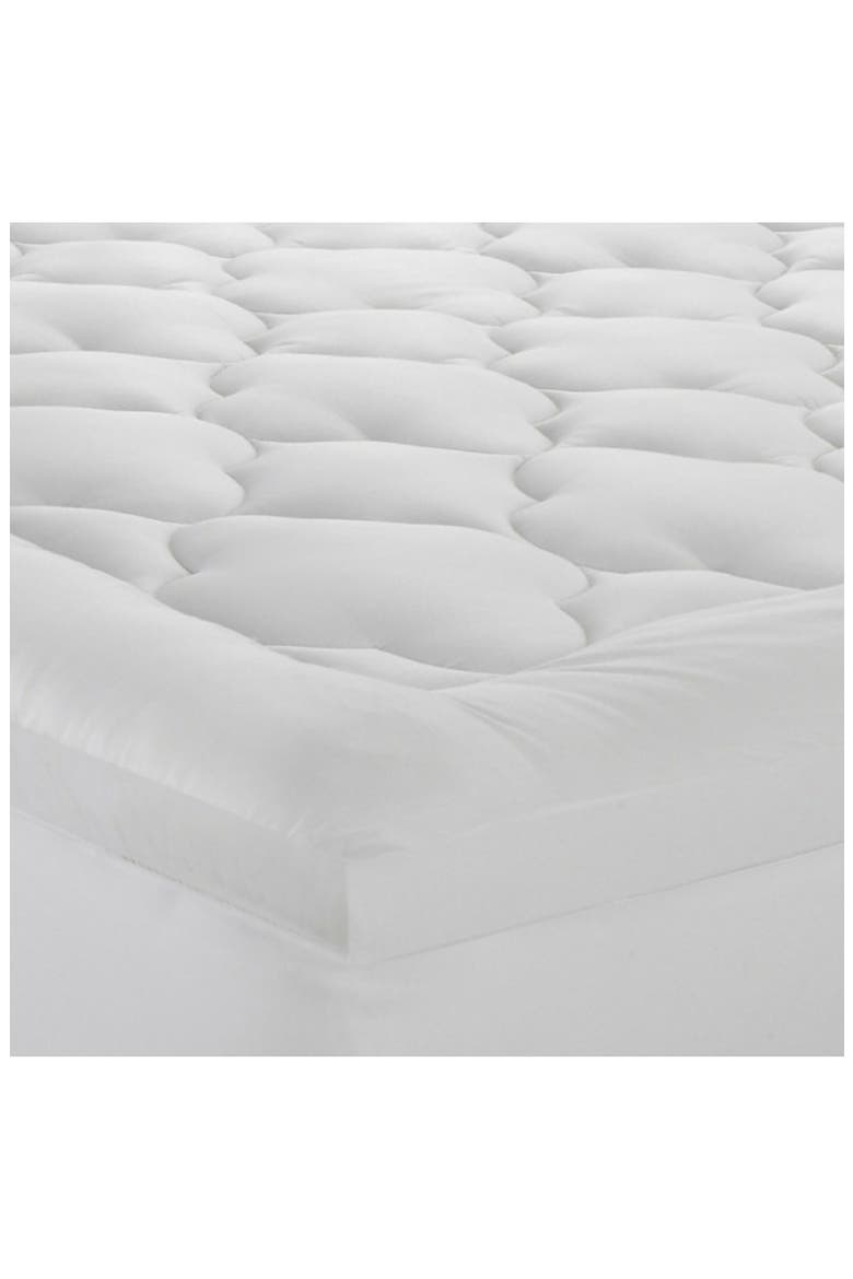 2" Loft 100% Cotton Plush Gel Fiber Filled Queen Mattress Topper - 60"x80", Alternate, color, WHITE