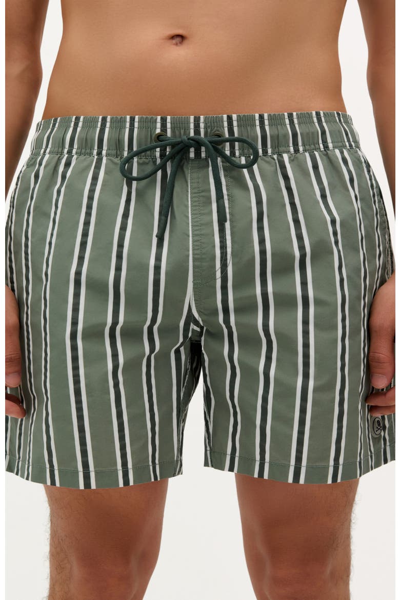 Stripes Swimsuit, Main, color, Khaki
