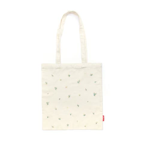 Tote with Flower Embroidery