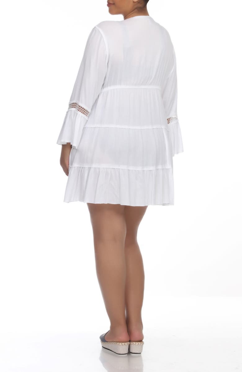 BOHO ME Tiered Tie Front Cover-Up Duster, Alternate, color, White