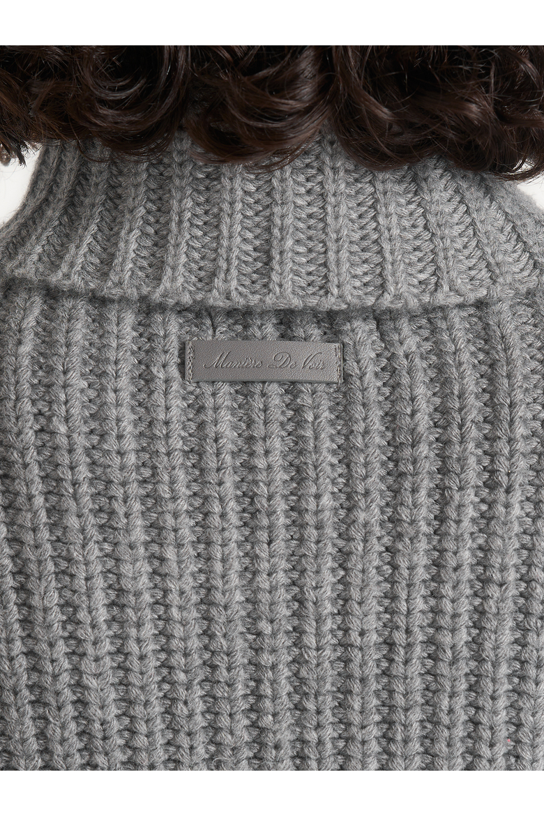 Amaya Roll Neck Knit Jumper With Cuffs, Alternate, color, Grey