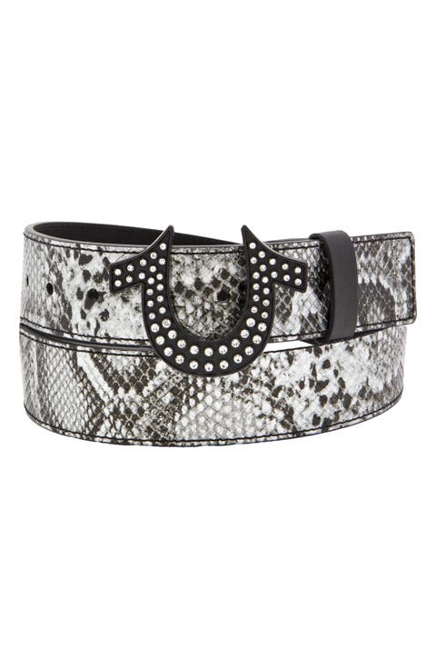 Sparkle Sage Snakeskin Embossed Belt