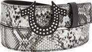 True Religion Sparkle Sage Snakeskin Embossed Belt