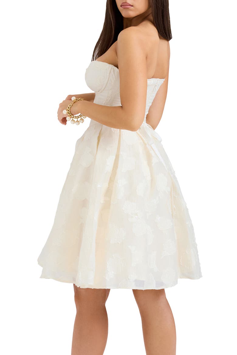 Saige Strapless Minidress, Alternate, color, CREAM