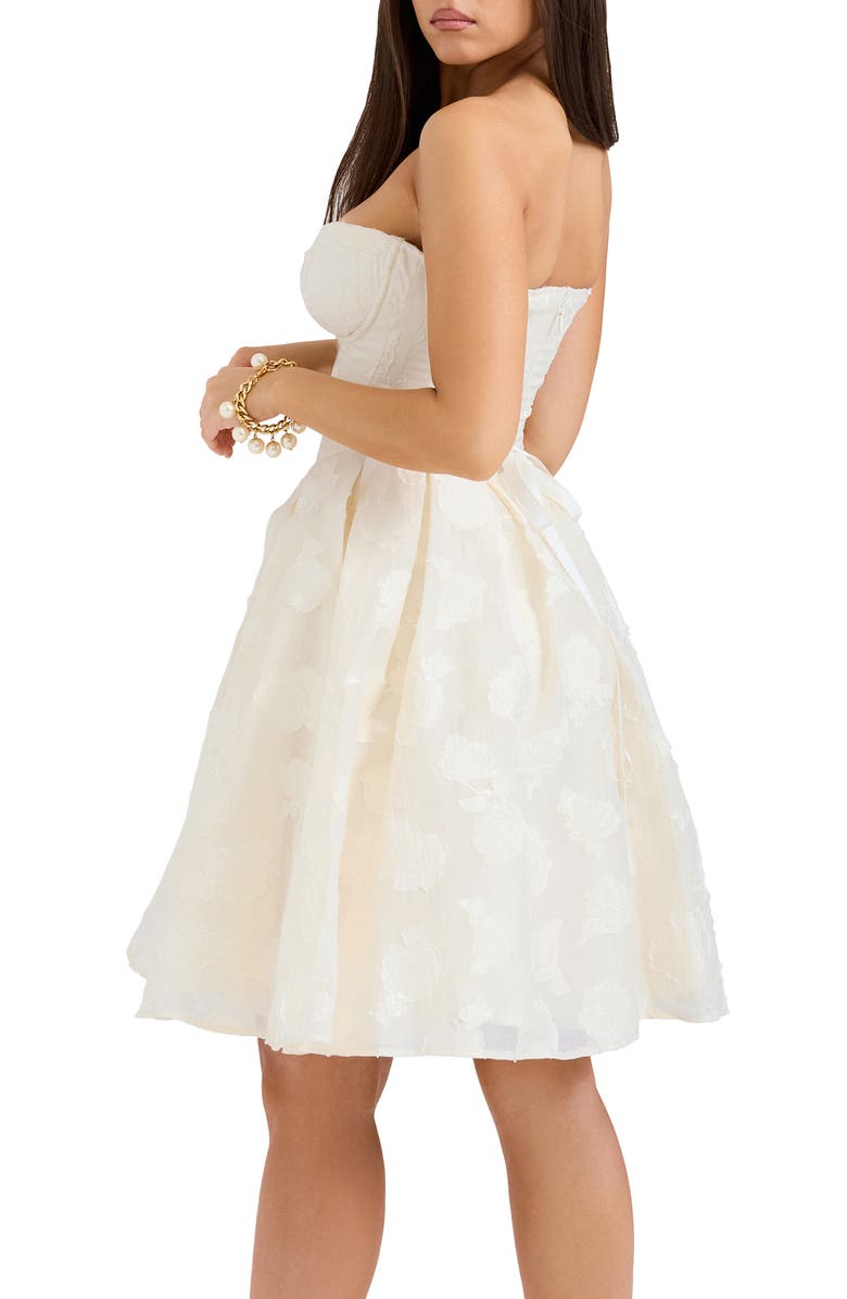 HOUSE OF CB Saige Strapless Minidress, Alternate, color, Cream