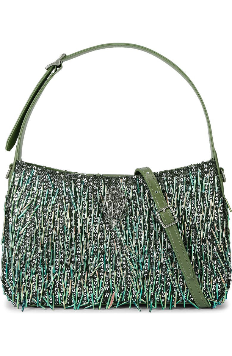 Kurt Geiger London Bong Shoulder Bag, Main, color, Dark Green