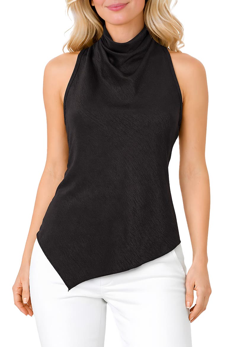 High Cowl Neck Tank, Main, color, BLACK