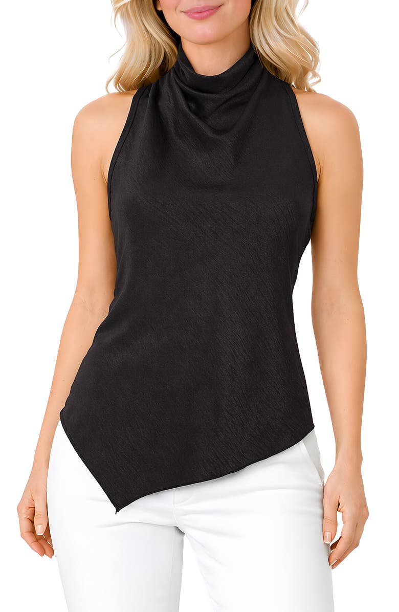 TASH AND SOPHIE High Cowl Neck Tank, Main, color, Black