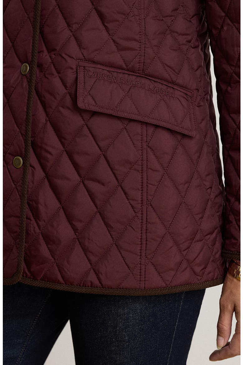 Butterpile Crest Quilted Jacket, Alternate, color, DARK GARNET