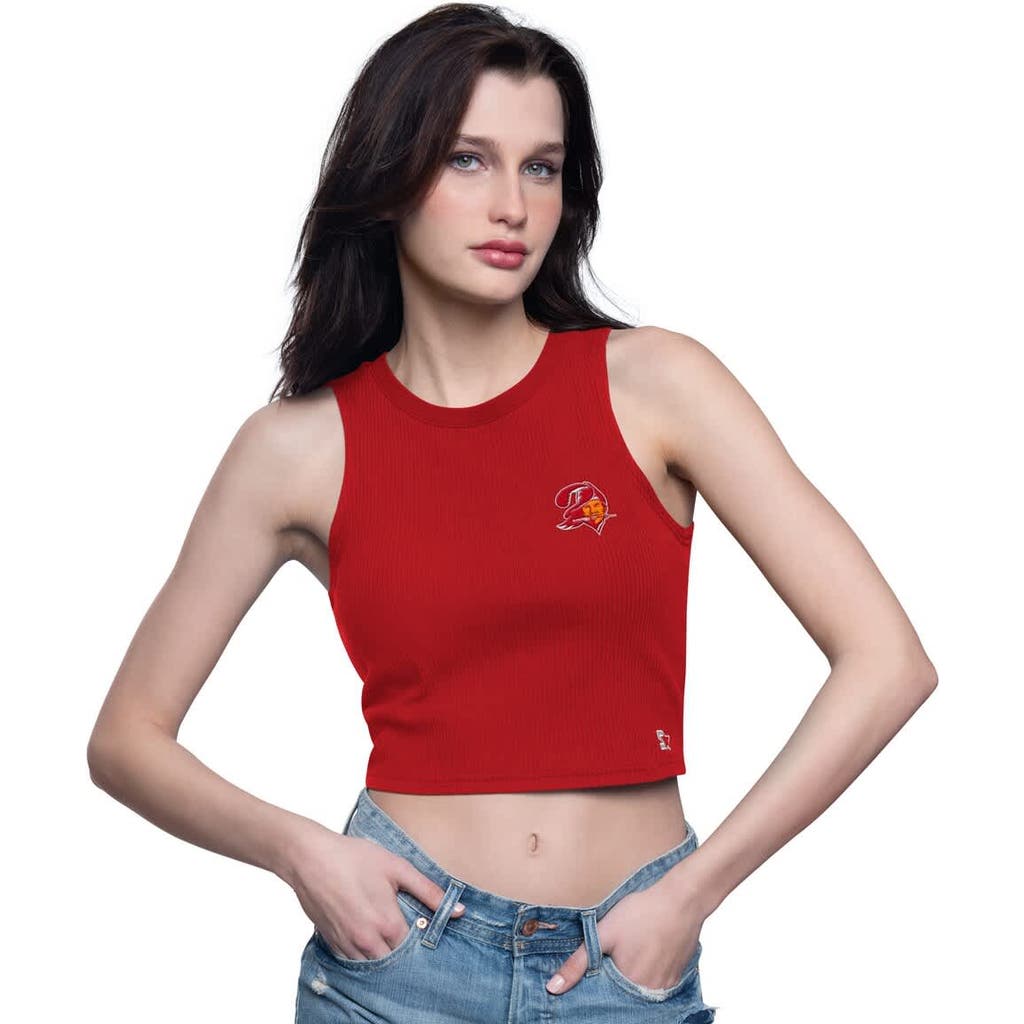 Starter Red Tampa Bay Buccaneers Show Up Cropped Tank Top In Red