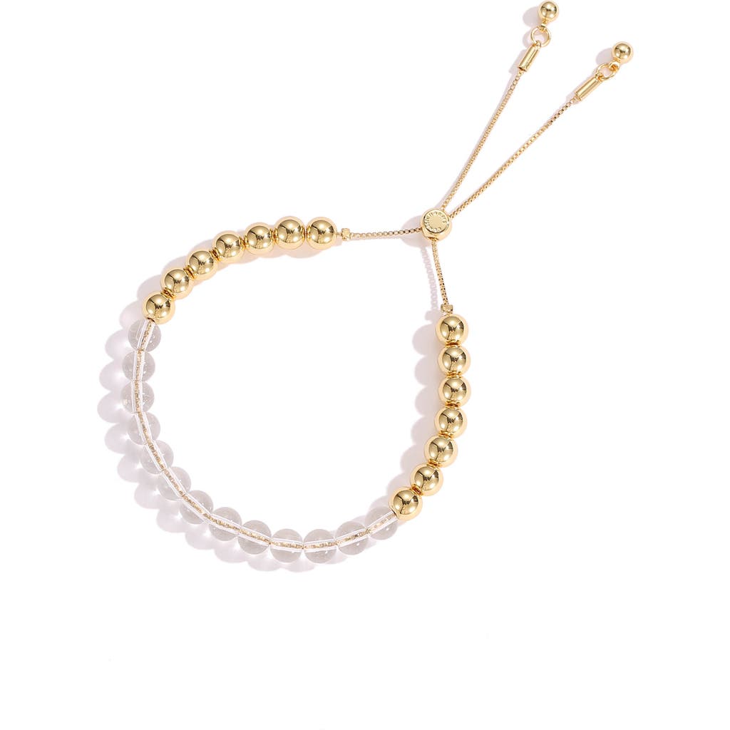 Classicharms Frostlily Azeztulite Crystal And Bead Bolo Bracelet In Gold