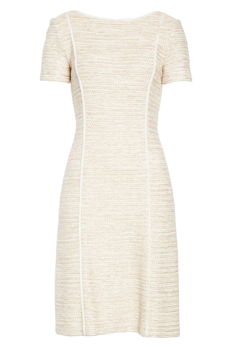 Dune Inlay Knit Sheath Dress, Alternate, color, HAZELNUT MULTI
