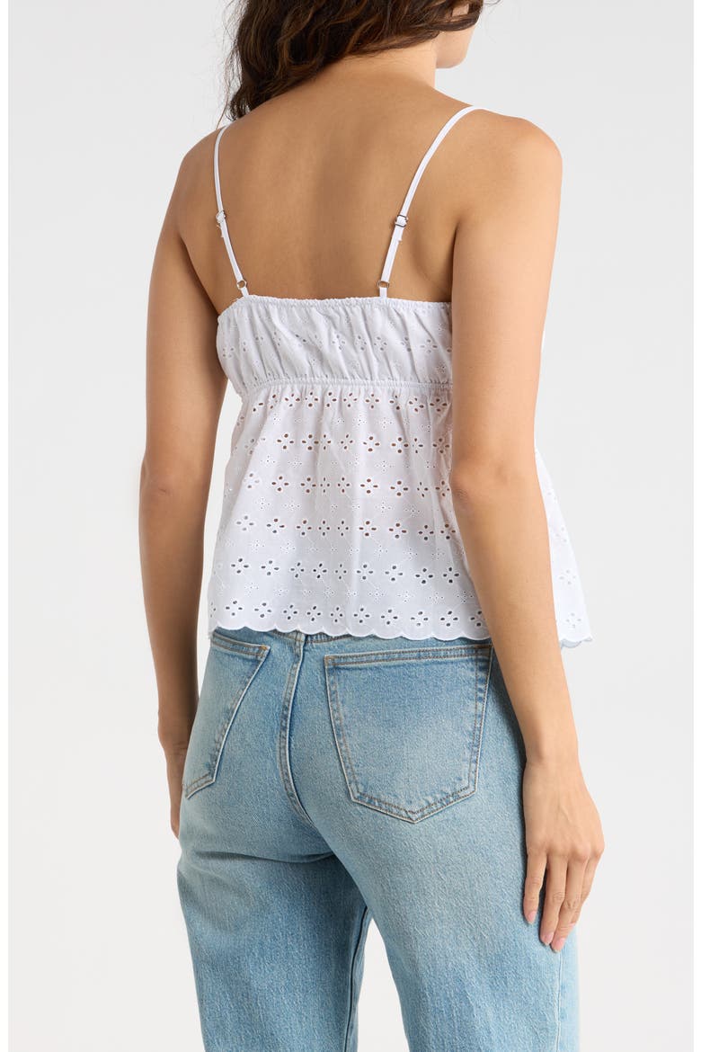 Eyelet Babydoll Cotton Camisole, Alternate, color, WHITE