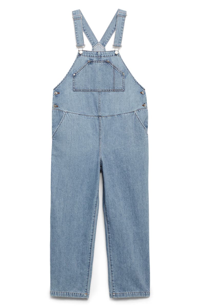 MANGO Straight Leg Denim Maternity Overalls, Alternate, color, 