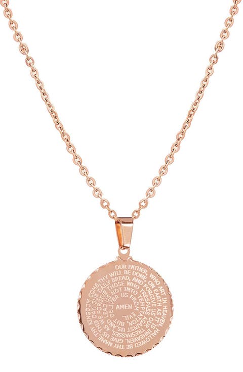 Lord's Prayer Pendant Necklace