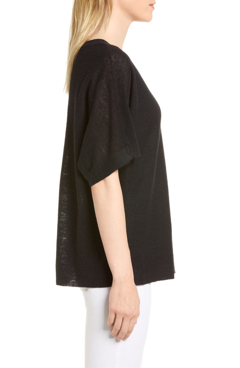 Eileen Fisher V-Neck Organic Linen Top, Alternate, color, 