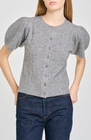 WAYF Bridget Puff Sleeve Cardigan