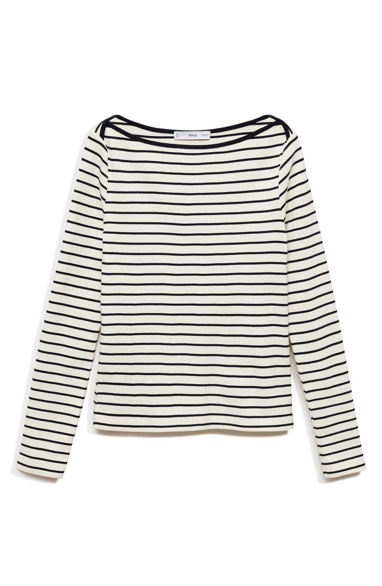 MANGO Stripe Boat Neck Top, Alternate, color,