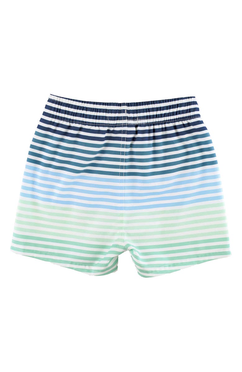 RuggedButts Kids' Stripe Swim Trunks, Alternate, color, Blue Green Multi