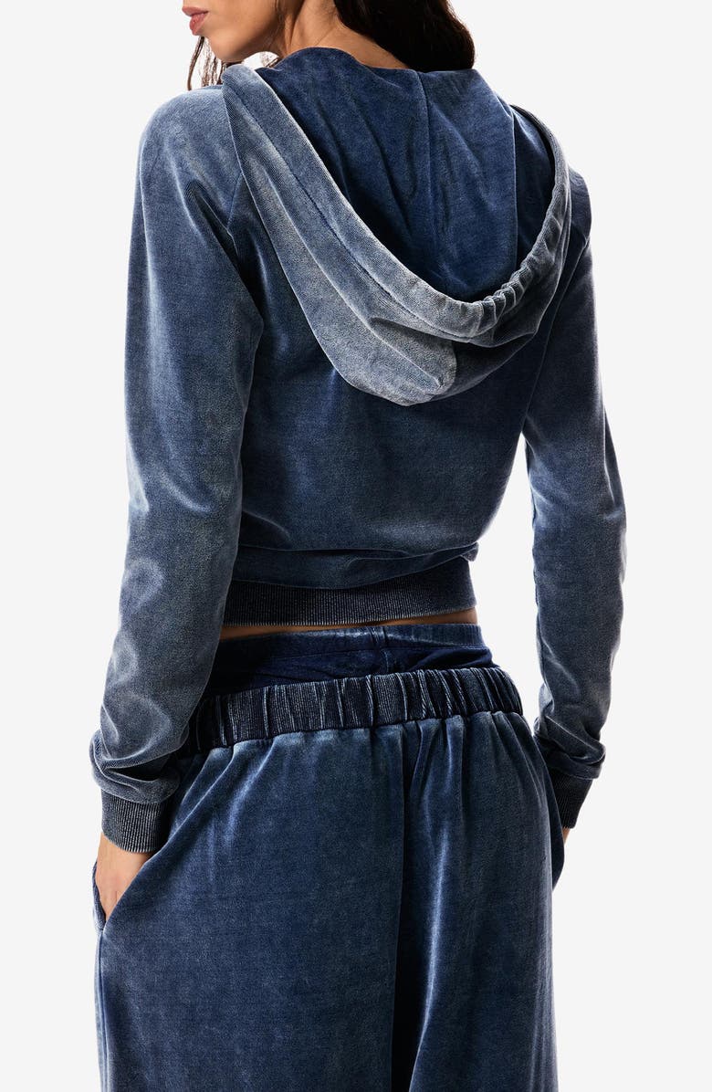 Desigual x Masha Popova Velour Zip Hoodie, Alternate, color, Navy Blue