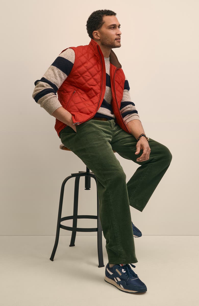 Brooks Brothers Paddock Water Repellent Diamond Quilted Vest, Alternate, color, Equestrian Red