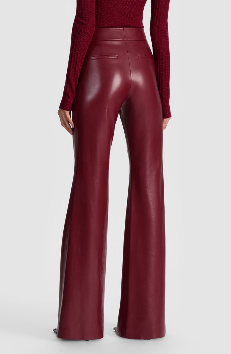 Alice + Olivia Andrew Faux Leather Wide Leg Pants, Alternate, color, Oxblood