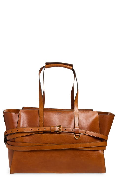 Tie Me Leather Tote