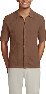 Lands' End Short Sleeve Lightweight Button Through Polo