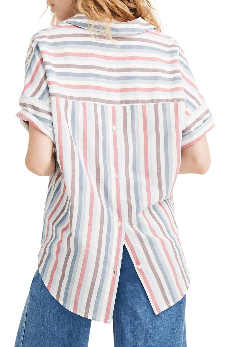 Madewell Courier Pocatello Stripe Button Back Shirt, Alternate, color,