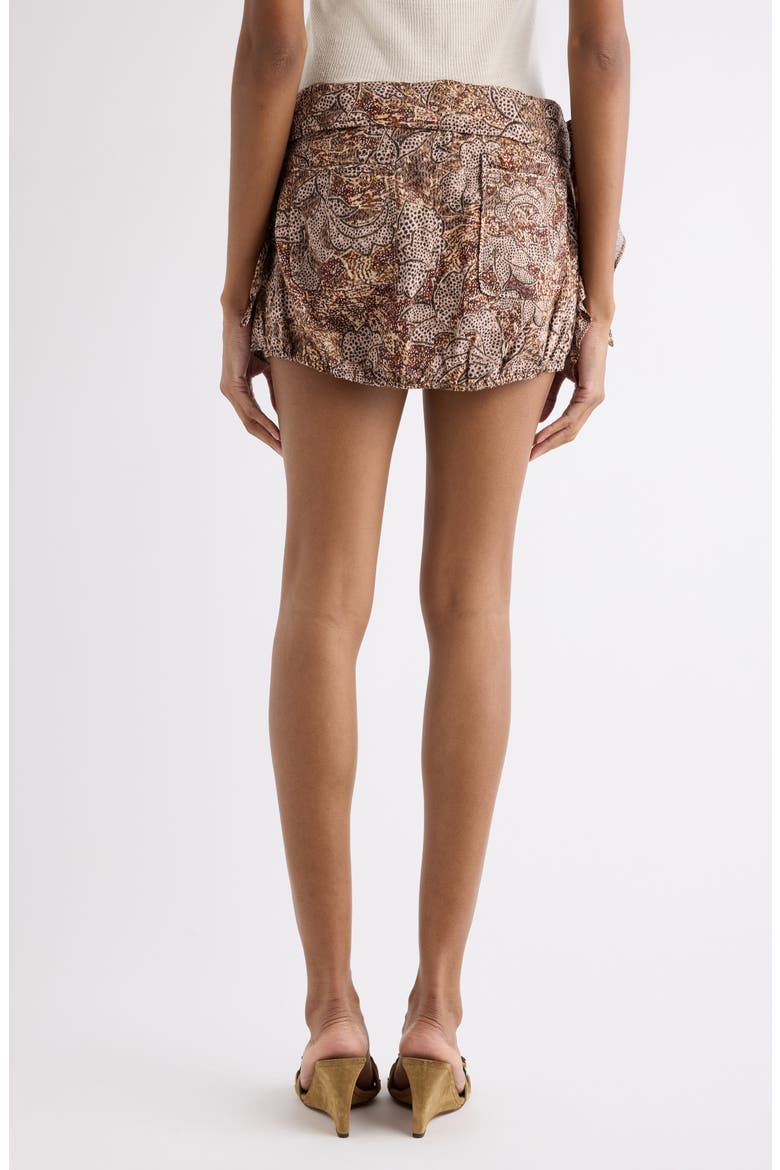 Coralie Print Cotton Voile Miniskirt, Alternate, color, OCHRE